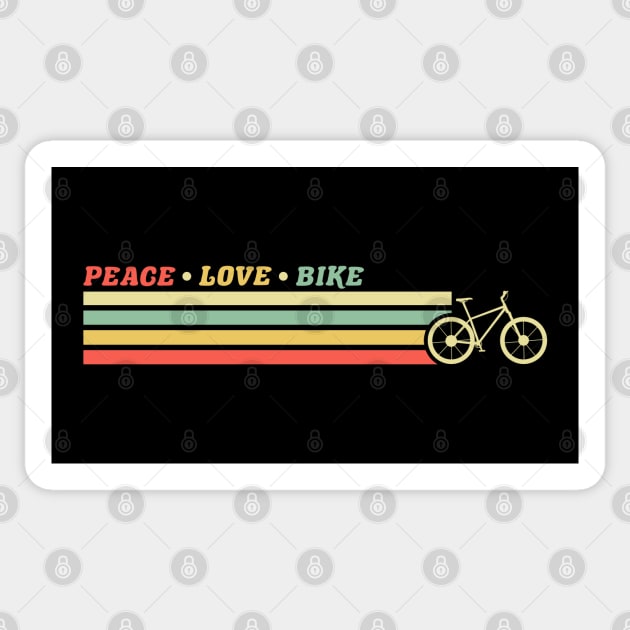 PEACE LOVE BIKE RETRO STRIPES Sticker by JWOLF